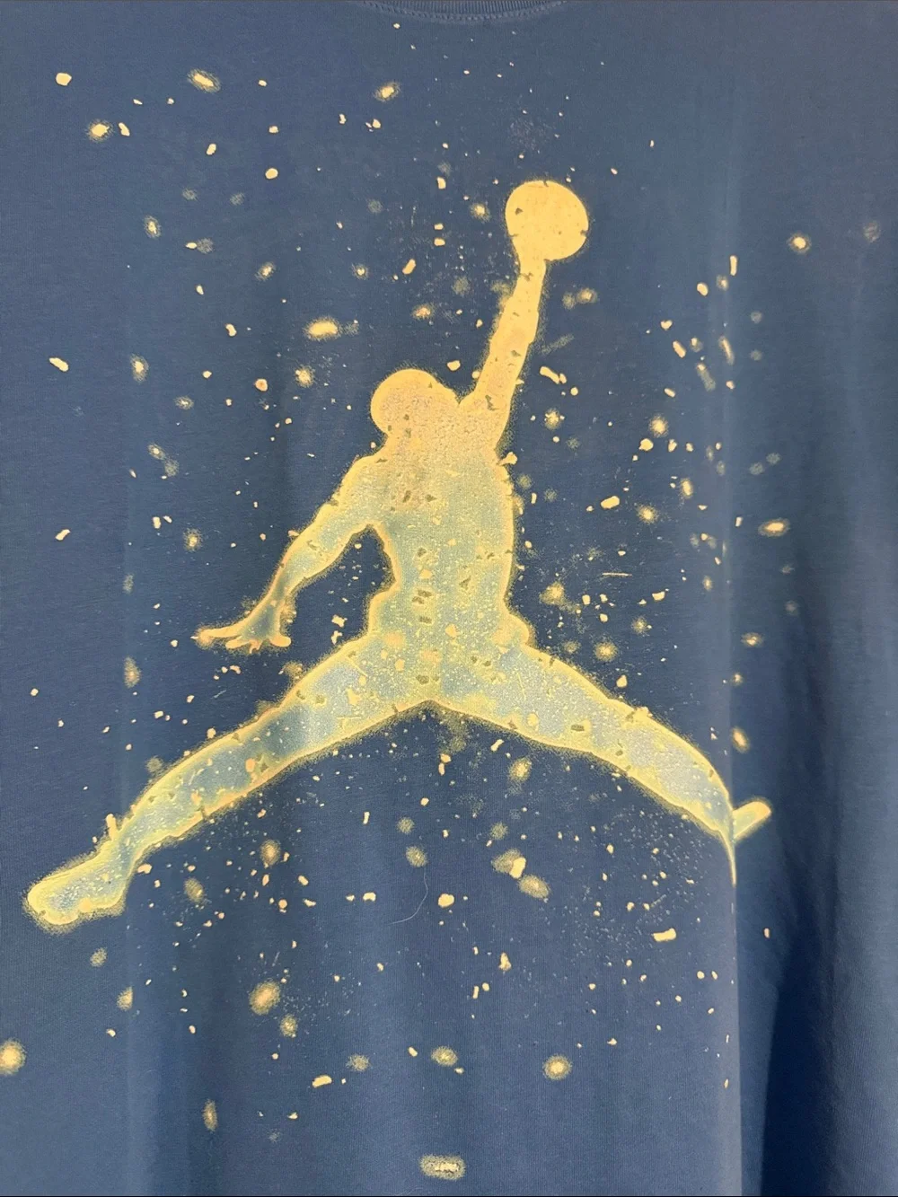 Jordan Blue Tee with Yellow Splash Jumpman Graphic Nike
